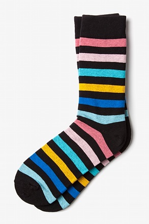 _Pomona Stripe Black Sock_