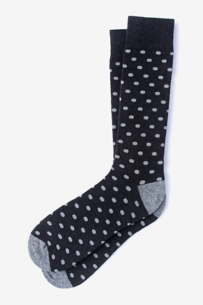 _Power Dots Black Medium-Large Sock_