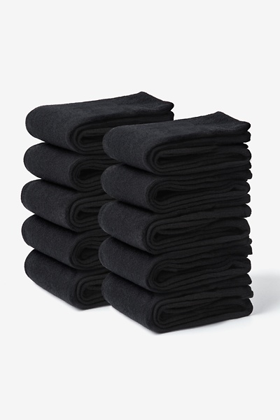 Black Carded Cotton Solid Black 10 Sock Pack