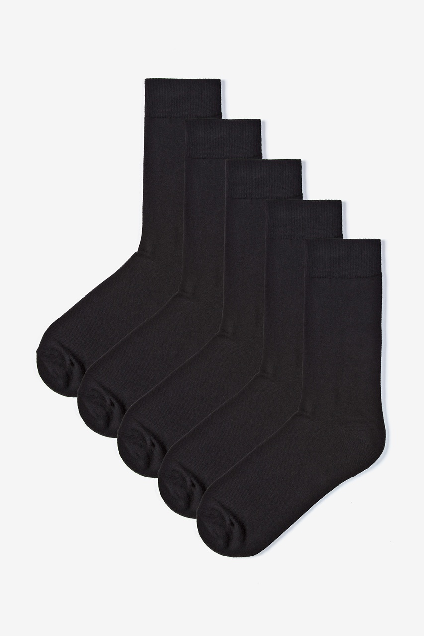 Carded Cotton Solid Black Sock Pack