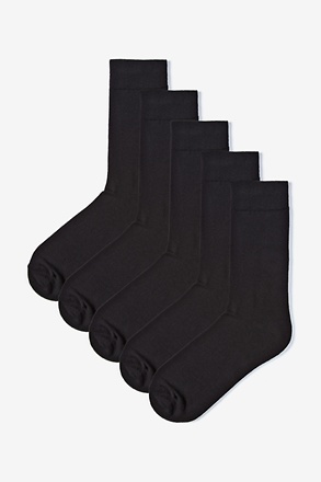 Solid Black 5 Sock Pack
