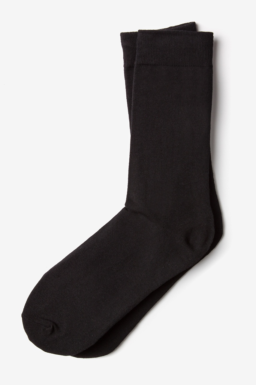 Cotton Solid Black Sock
