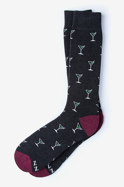 Black Carded Cotton Straight Up & Dirty Medium-Large Sock