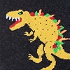 Black Carded Cotton Tacosaurus Rex Medium-Large Sock