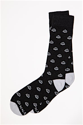 _Tip the Scales | Scales of Justice | Lawyer Black Medium-Large Sock_