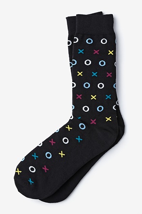 _XOXO Black Medium-Large Sock_