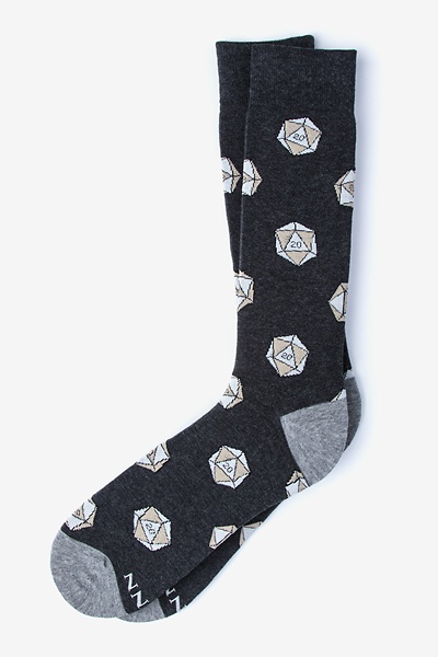 Black Carded Cotton Yes They're Natural | D&D | D20 Medium-Large Sock