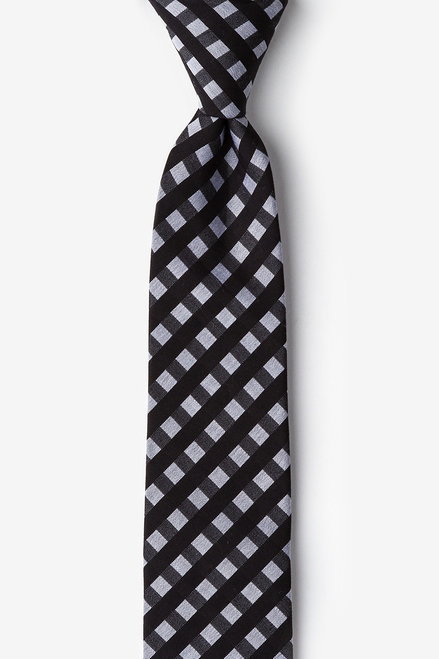 Black Cotton Alton Skinny Tie