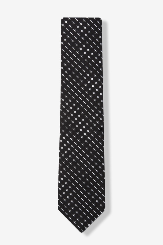 Black Cotton Criss Cross Skinny Tie | Ties.com