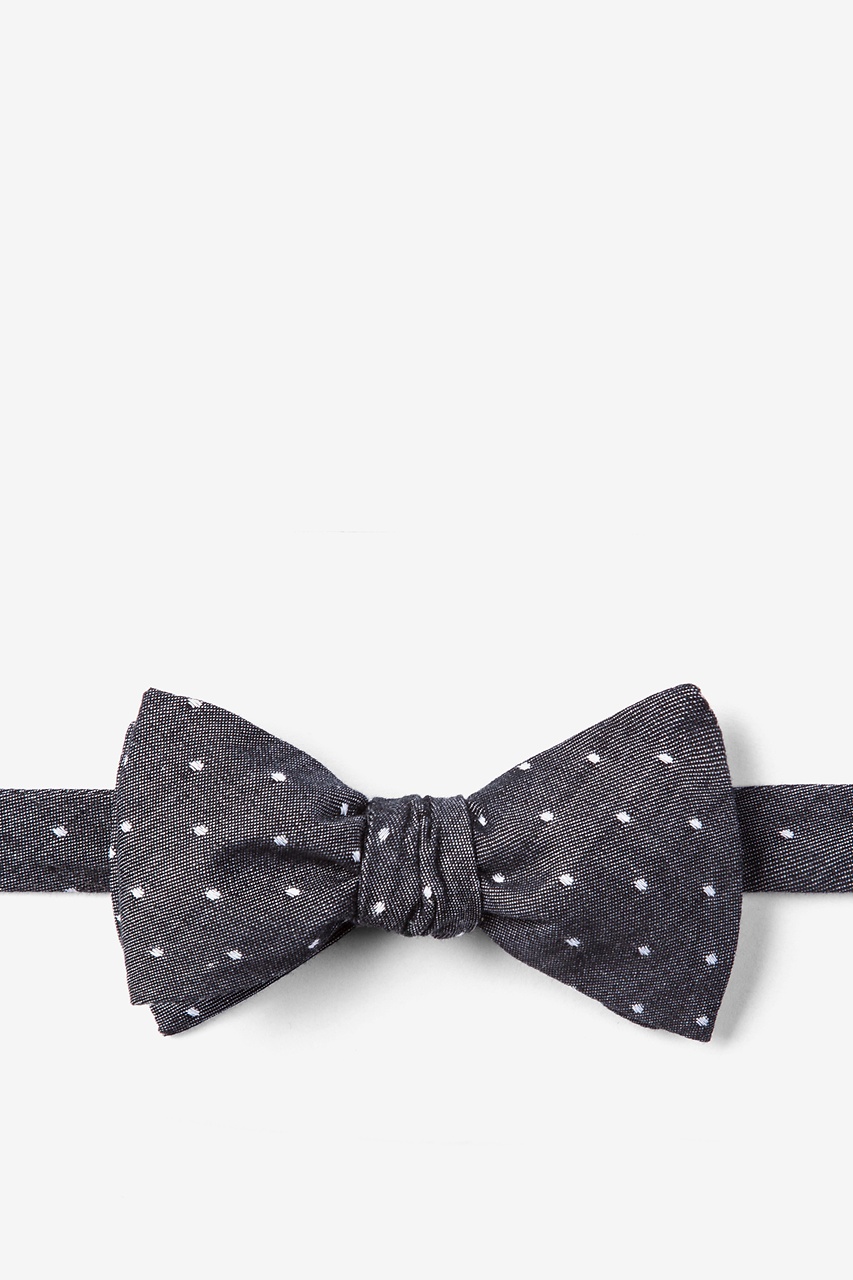 Black Huntington Polka Dots Self-Tie Bow Tie Photo (0)
