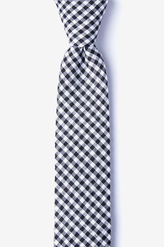 Black Cotton Chardon Skinny Tie