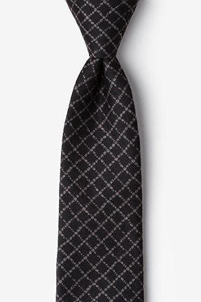 _Glendale Black Extra Long Tie_