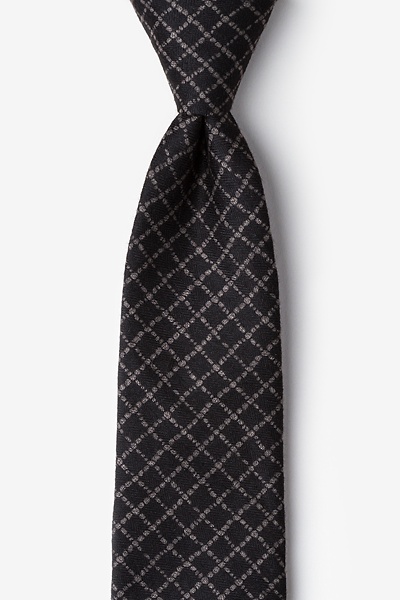 Black Cotton Glendale Extra Long Tie