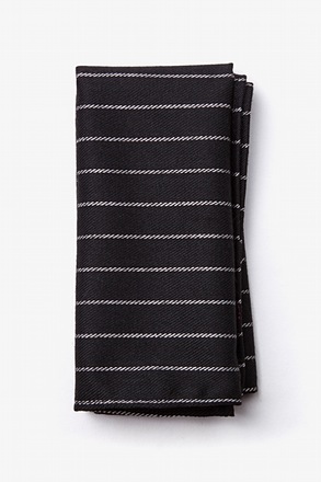 Glenn Heights Black Pocket Square