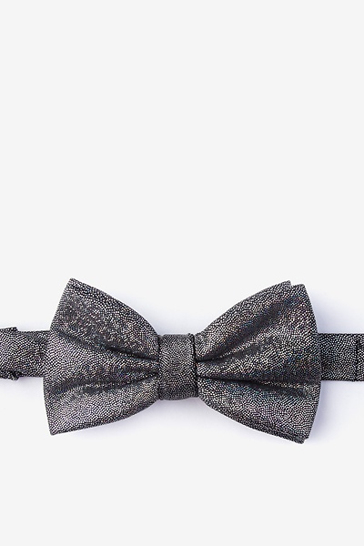 Black Cotton Hurricane Pre-Tied Bow Tie