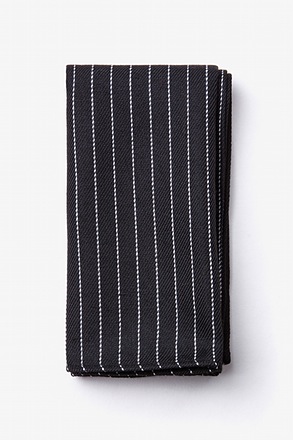 _Lewisville Black Pocket Square_