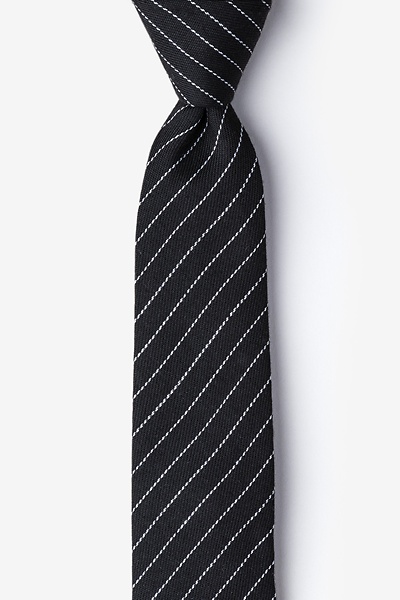 Black Cotton Lewisville Skinny Tie