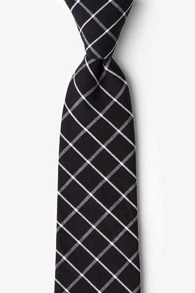 Black Cotton Tucson Extra Long Tie
