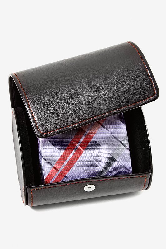 Leatherette Gift Roll Tie Case & Storage
