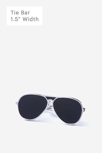 Black Metal Aviator Sunglasses Tie Bar