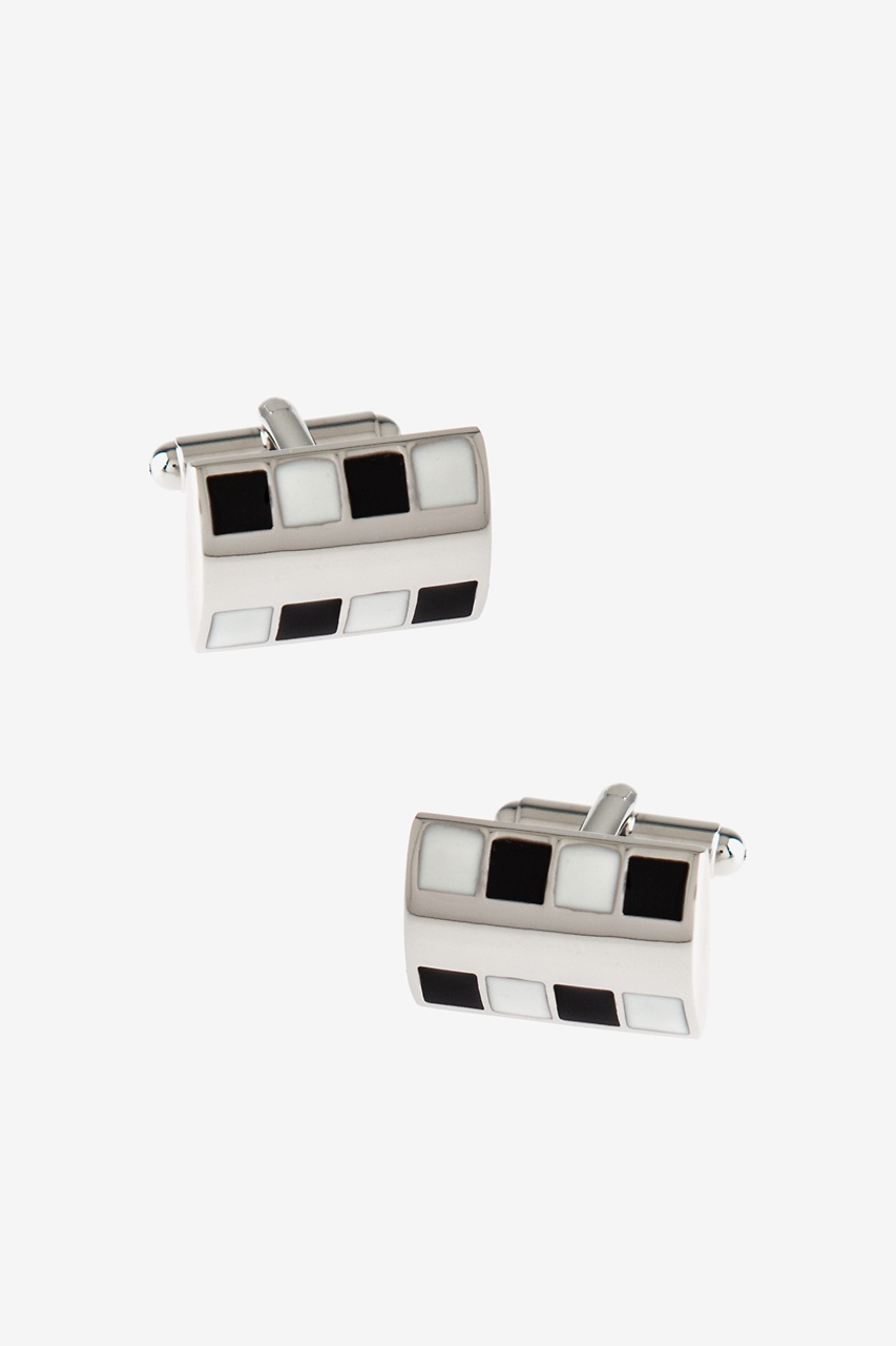 Bejeweled Rounded Plate Black Cufflinks Photo (0)