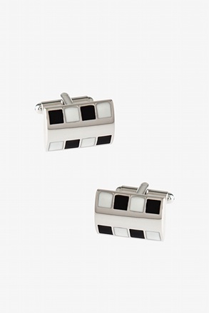 Bejeweled Rounded Plate Black Cufflinks