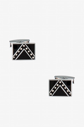 _Embellished V Black Cufflinks_