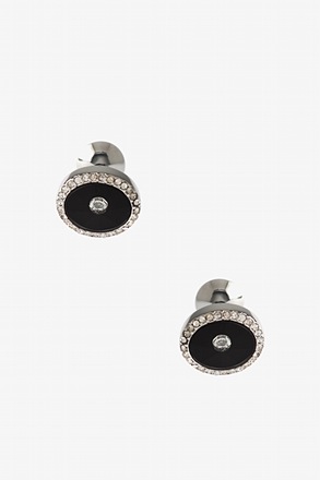_Fancy Round Peak Black Cufflinks_