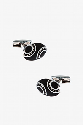 _Parallel Gems Black Cufflinks_