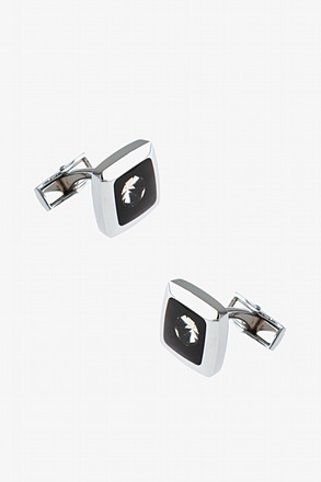 _Rhinestone Pillow Black Cufflinks_