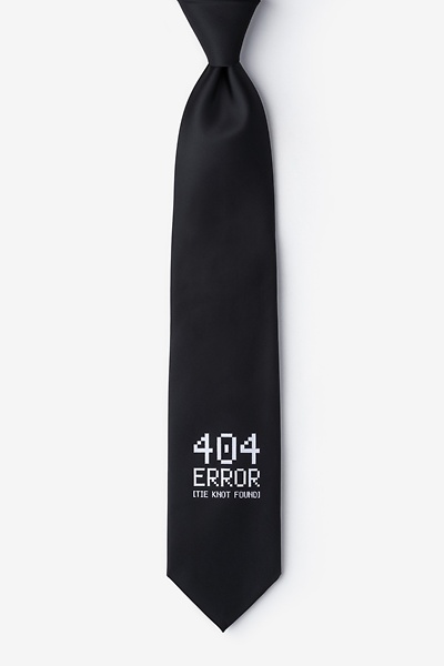 Black Microfiber 404 ERROR Extra Long Tie