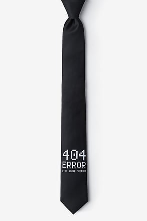 404 ERROR Black Skinny Tie