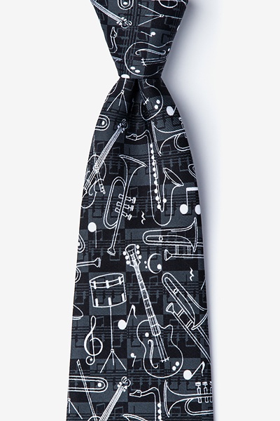 Black Microfiber And the Band Played On Tie