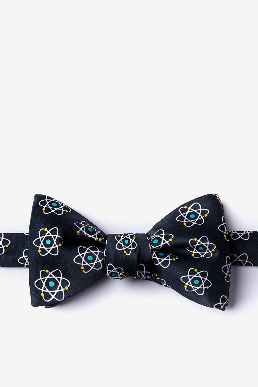 Atomic Nucleus Black Self-Tie Bow Tie Photo (0)