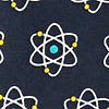 Black Microfiber Atomic Nucleus Skinny Tie