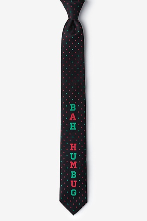 Bah Humbug Black Skinny Tie