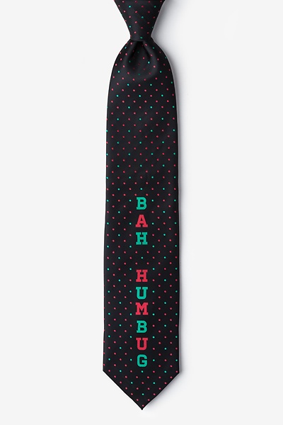 Black Microfiber Bah Humbug Tie