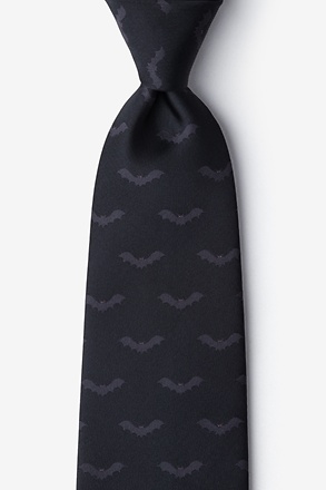 Bats Black Extra Long Tie