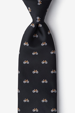 Bicycles Black Extra Long Tie