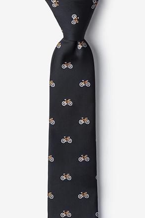 Bicycles Black Skinny Tie