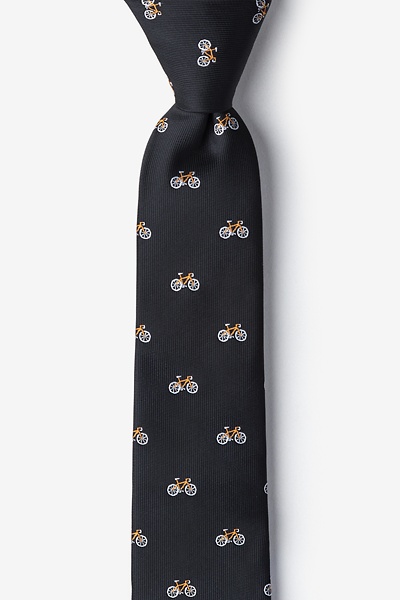 Black Microfiber Bicycles Skinny Tie