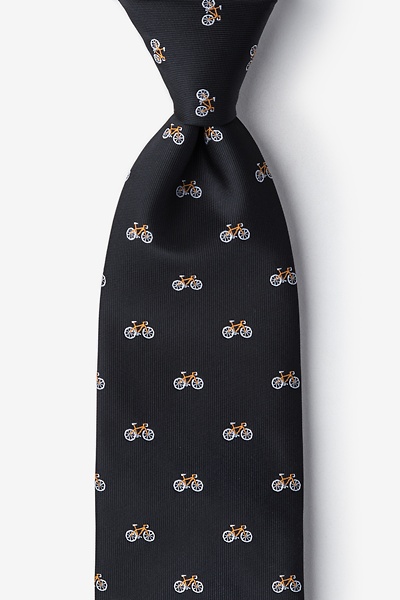 Black Microfiber Bicycles Tie