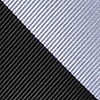 Black Microfiber Black & Silver Stripe Extra Long Tie