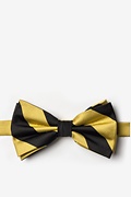 Black & Gold Stripe Pre-Tied Bow Tie Photo (0)