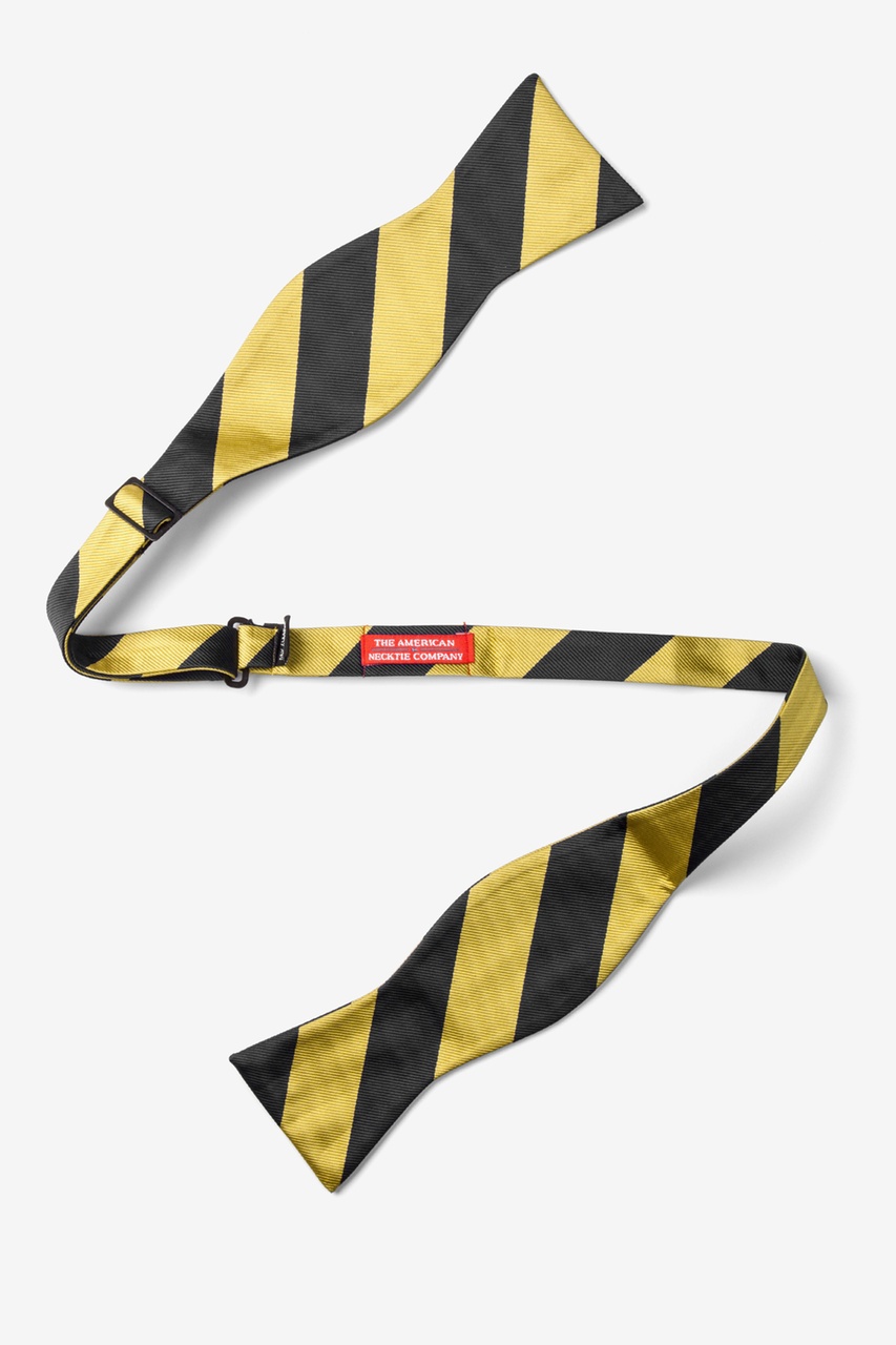 Black & Gold Stripe Self-Tie Bow Tie Photo (1)