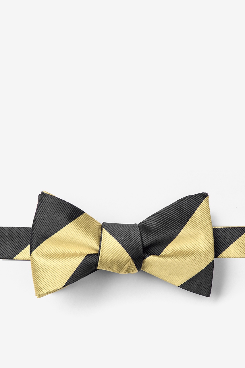 Black & Gold Stripe Self-Tie Bow Tie Photo (0)