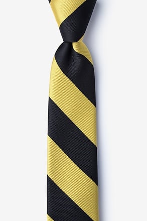Black & Gold Stripe Skinny Tie