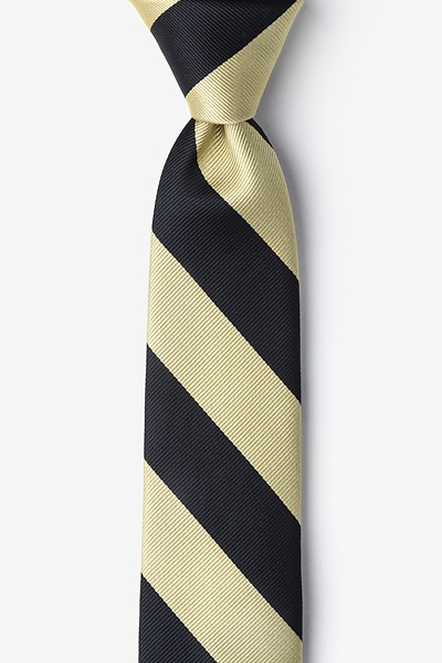 Black & Light Gold Striped Skinny Tie | Ties.com