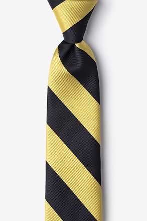 _Black & Gold Stripe Tie For Boys_