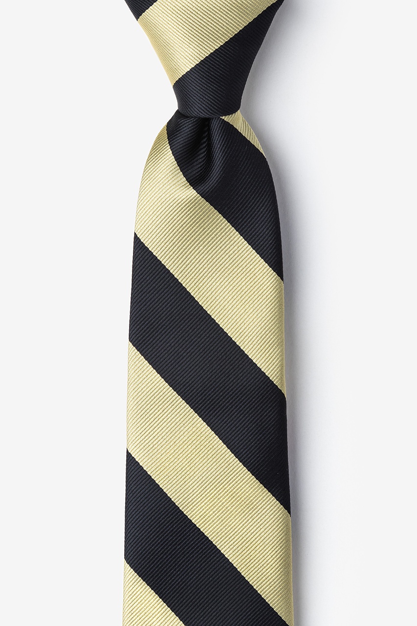 Black & Gold Stripe Tie For Boys Photo (0)